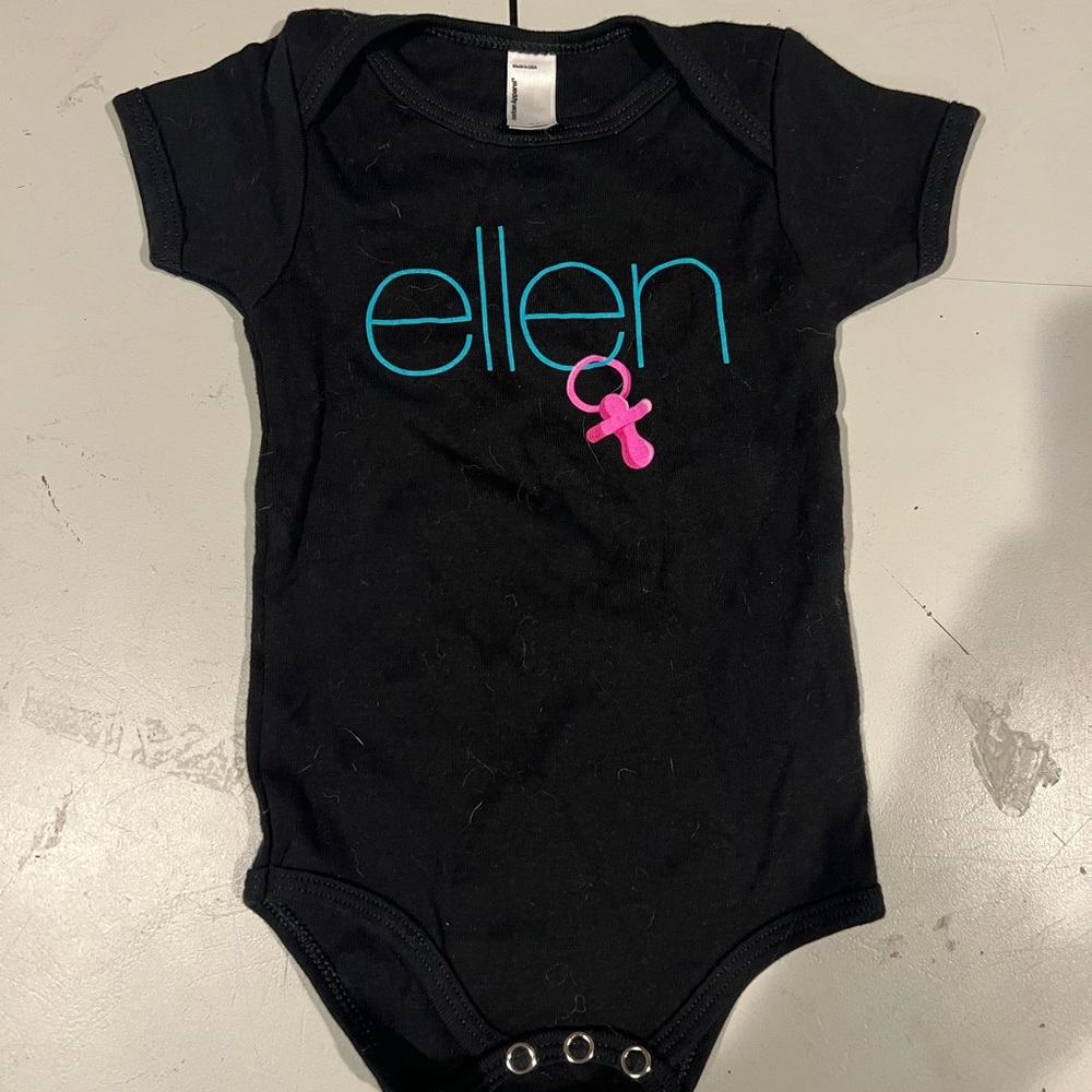 Ellen Black Baby Onesie 3-6mo